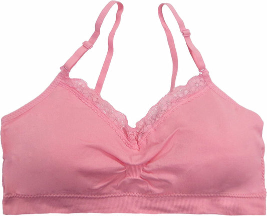 Seamless V-Neck with Lace Bra, Full Size, Peony