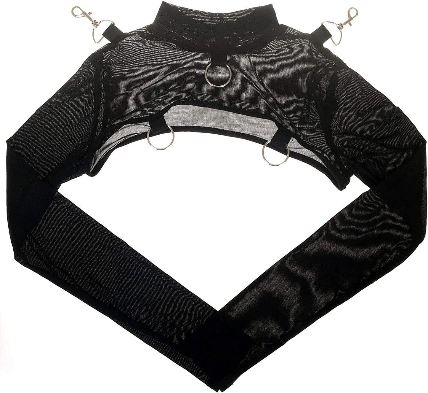 See through Mesh Crop Top Sheer Open Front Shrug Fishnet Cover Ups with Buckle