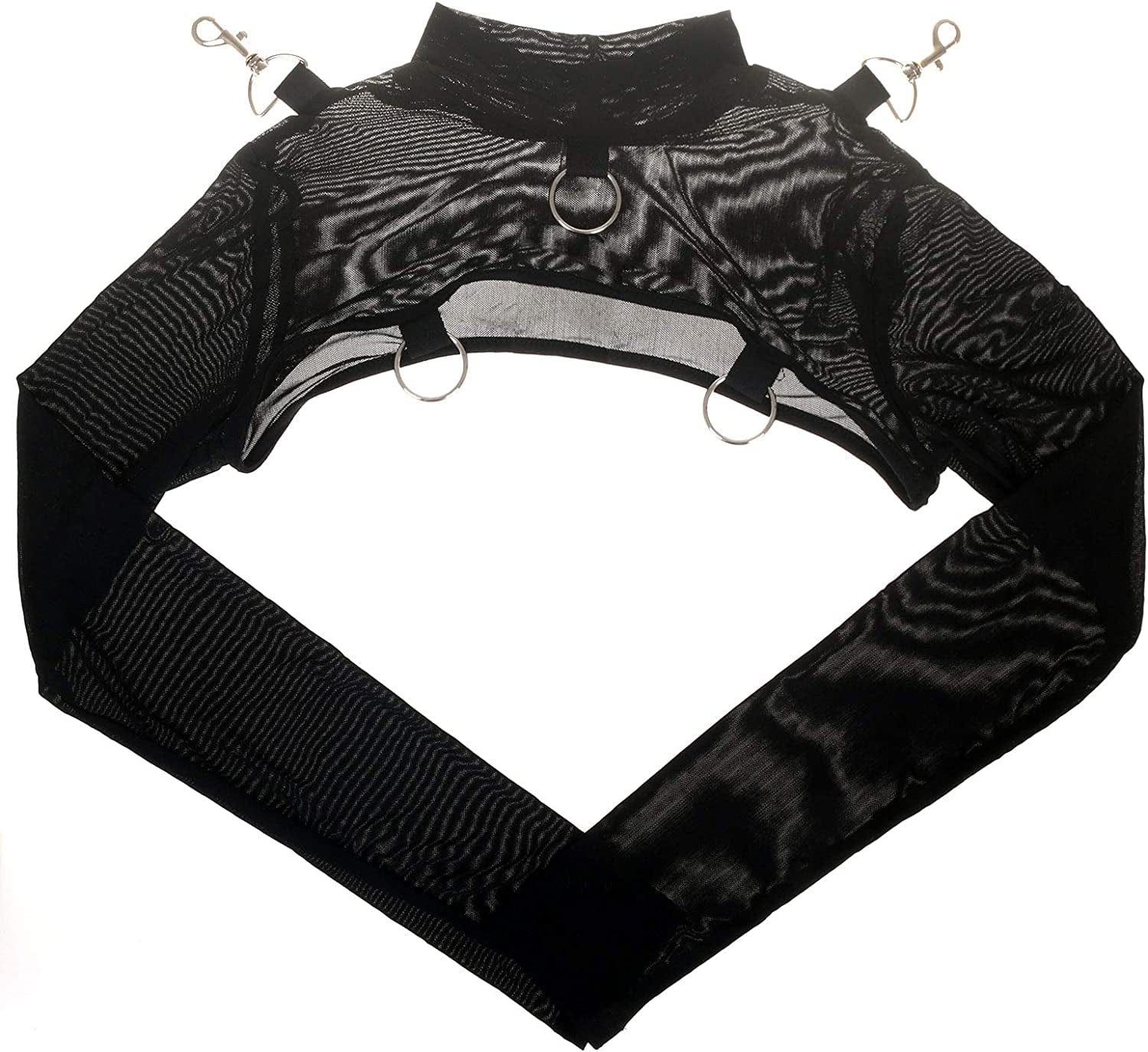 See through Mesh Crop Top Sheer Open Front Shrug Fishnet Cover Ups with Buckle