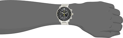 SEIKO Men'S Pilot Watch Alarm Chronograph Black