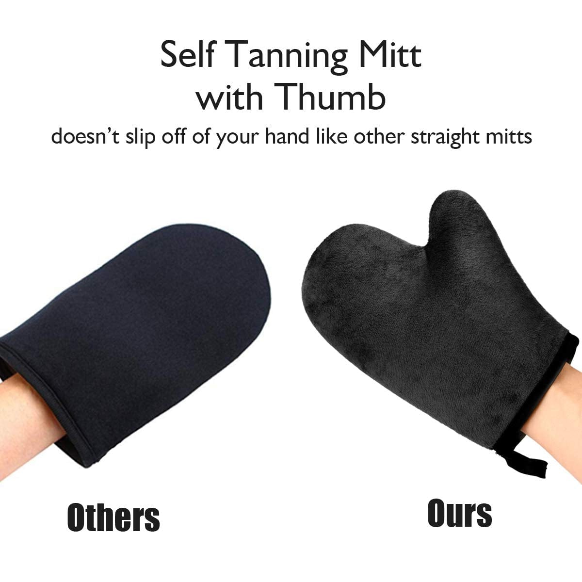 Self Tanning Mitt Tan Mitt Tanning Mitt Applicator with Thumb and Face Applicator Mitt Washable Reusable Sunless Tanner Mitt Tools Set for Mousse, Lotion, Spray and Oil（Black） Health & Beauty > Personal Care > Cosmetics > Cosmetic Tools > Skin Care Tools KRTOTAI   