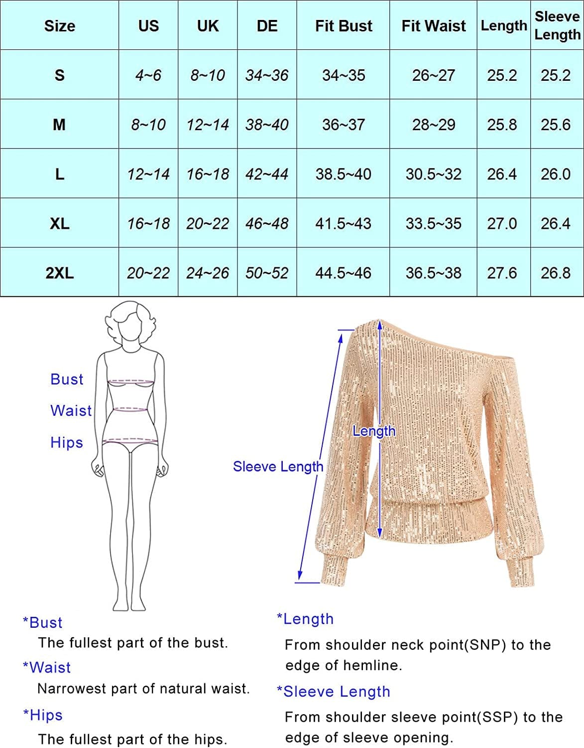 Sequin One Shoulder Sparkly Long Sleeve Tops for Holiday Evening Party Club Night