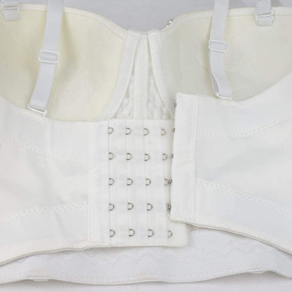 Sexy Pearls Beaded Rhinestone Bustier Crop Top Push up Corset Top with Detachable Straps