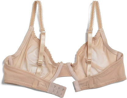 Sexy Sheer See through Bras Unlined Underwire Lace Mesh Non Padded Ultra Thin Clear Bralette