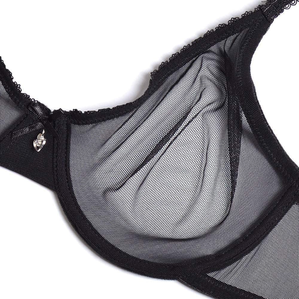 Sexy Sheer See through Bras Unlined Underwire Lace Mesh Non Padded Ultra Thin Clear Bralette