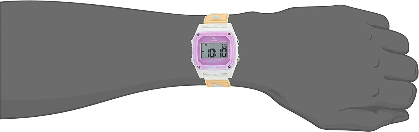 Shark Japanese-Quartz Sport Watch with Nylon Strap, White, 20 (Model: 10026835)