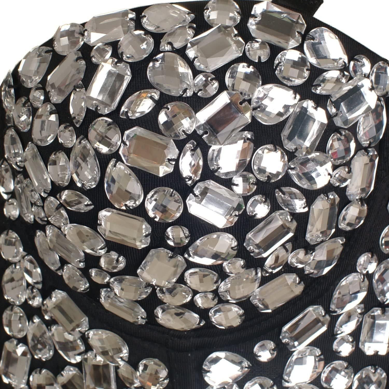She'Smoda Women'S Rhinestone Beaded Push up Bustier Club Party Crop Top Vest