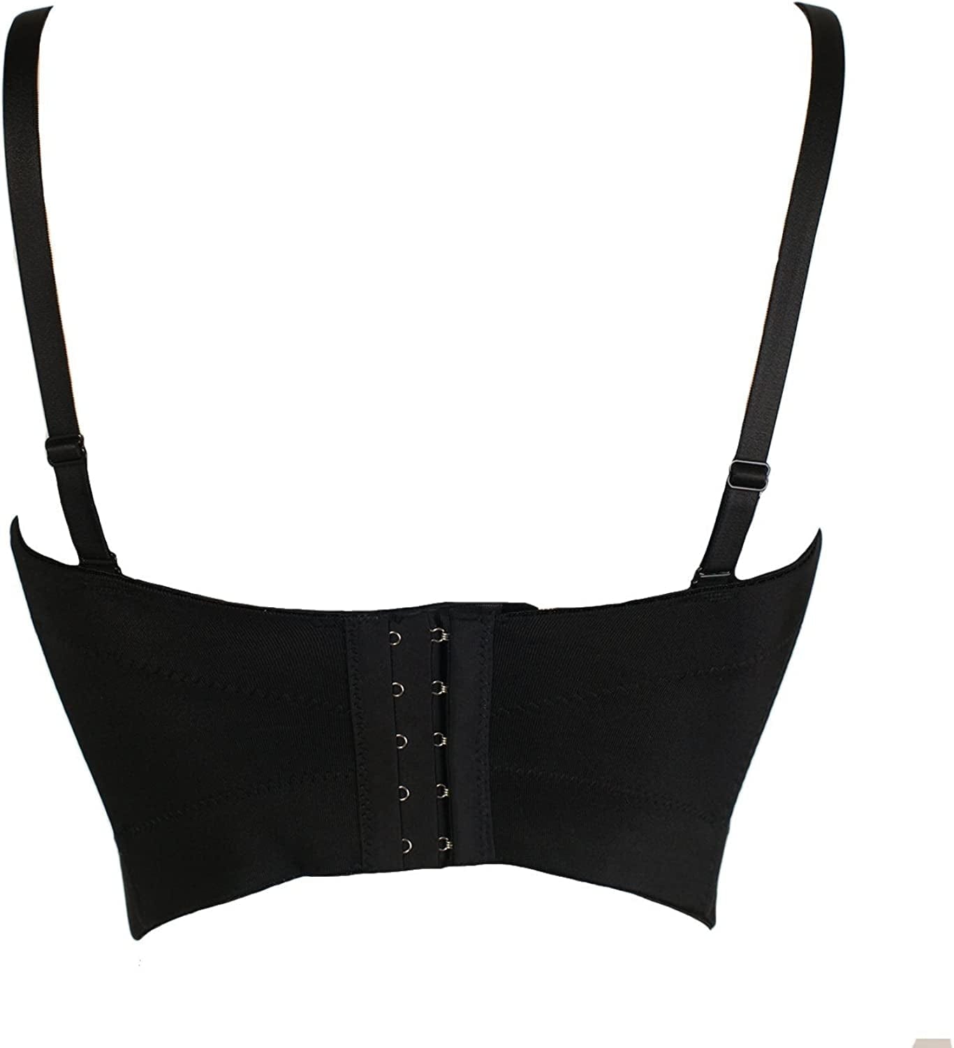She'Smoda Women'S Rhinestone Beaded Push up Bustier Club Party Crop Top Vest