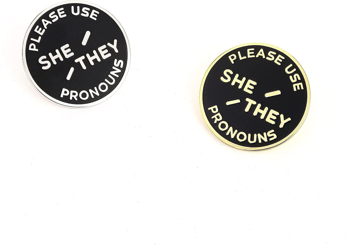 She They Pronoun Brooch Button Non-Binary Badge Enamel Lapel Pin - NB Pride Genderqueer Gender Identity Pin