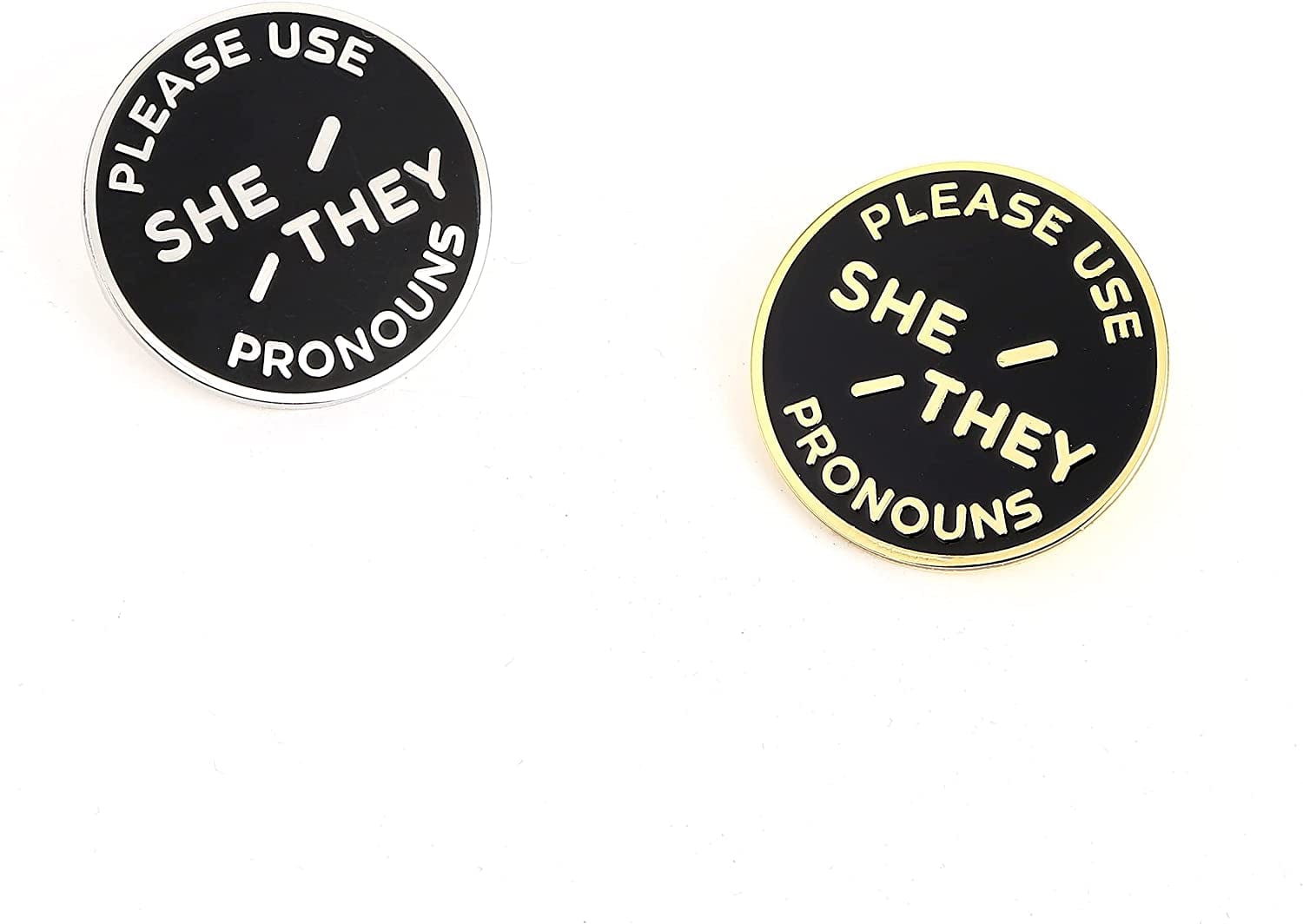 She They Pronoun Brooch Button Non-Binary Badge Enamel Lapel Pin - NB Pride Genderqueer Gender Identity Pin