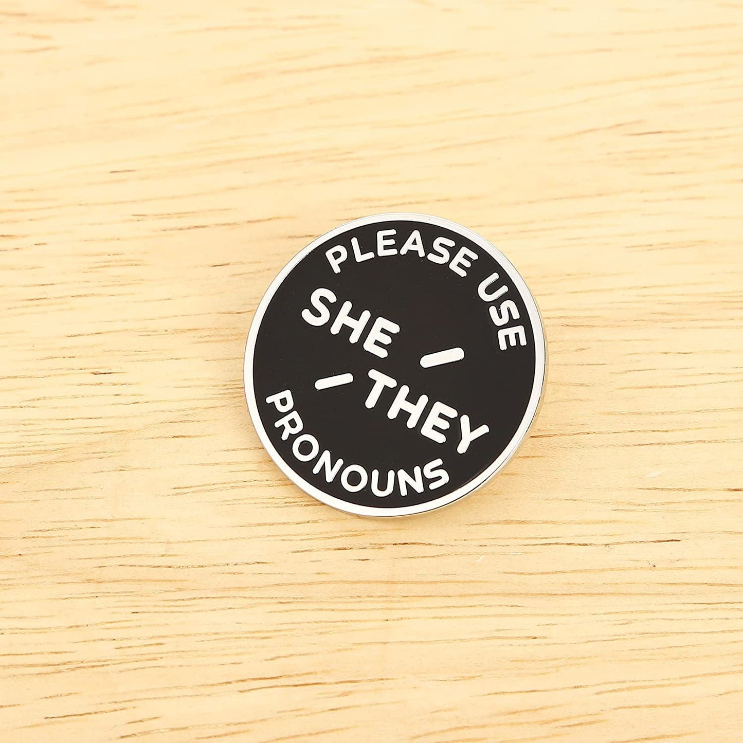She They Pronoun Brooch Button Non-Binary Badge Enamel Lapel Pin - NB Pride Genderqueer Gender Identity Pin