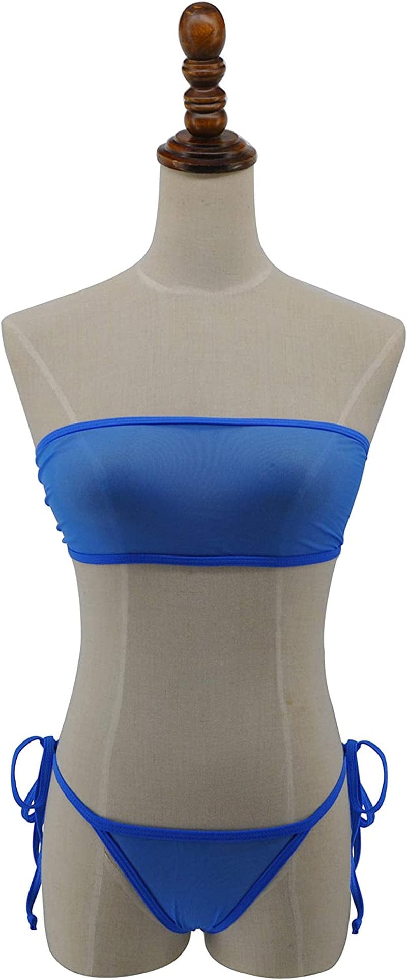Sheer Bikini See through Bikinis Bandeau Top Mini Brazilian Thong Bottom Micro Mesh Bathing Suit