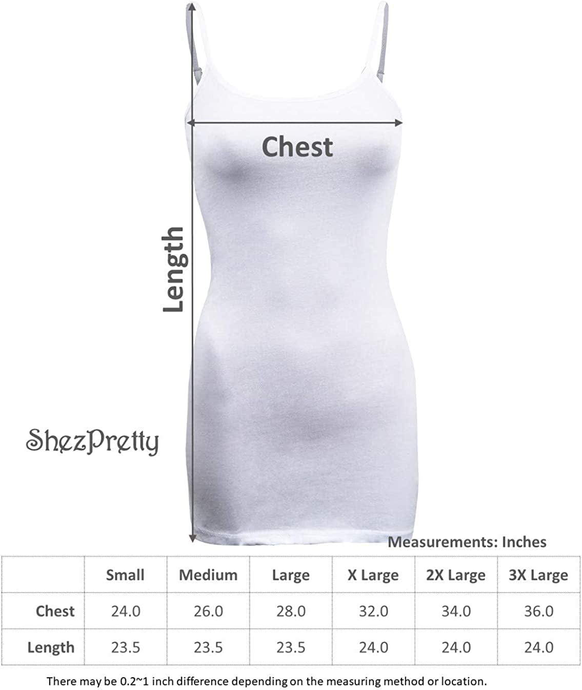 Shezpretty 4 Pack - Women'S Basic Cami with Adjustable Spaghetti Straps Tank Top