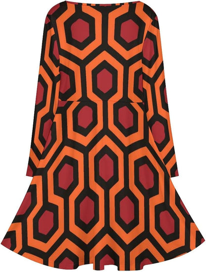 Shining Carpet Pattern Women'S Dress Deep V Neck Mini Dress Loose Casual Beach Party Dresses