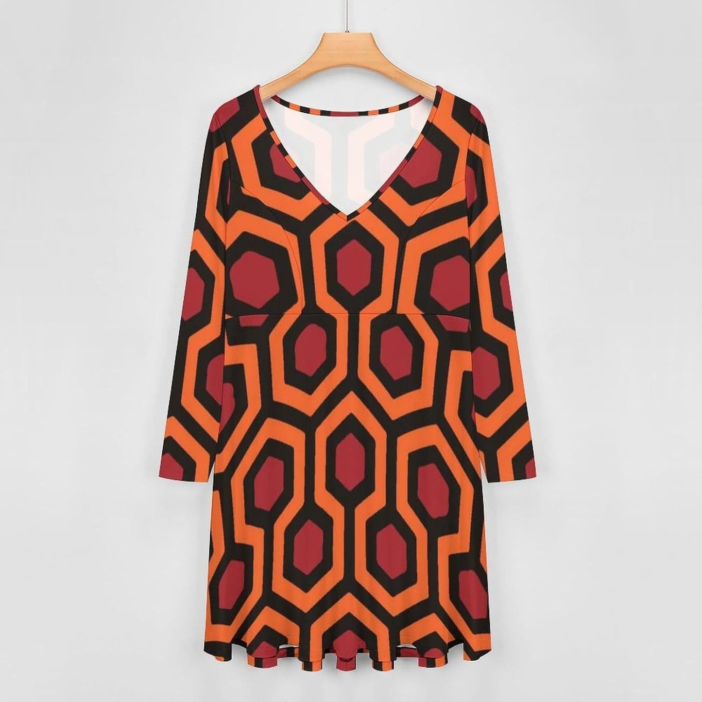 Shining Carpet Pattern Women'S Dress Deep V Neck Mini Dress Loose Casual Beach Party Dresses