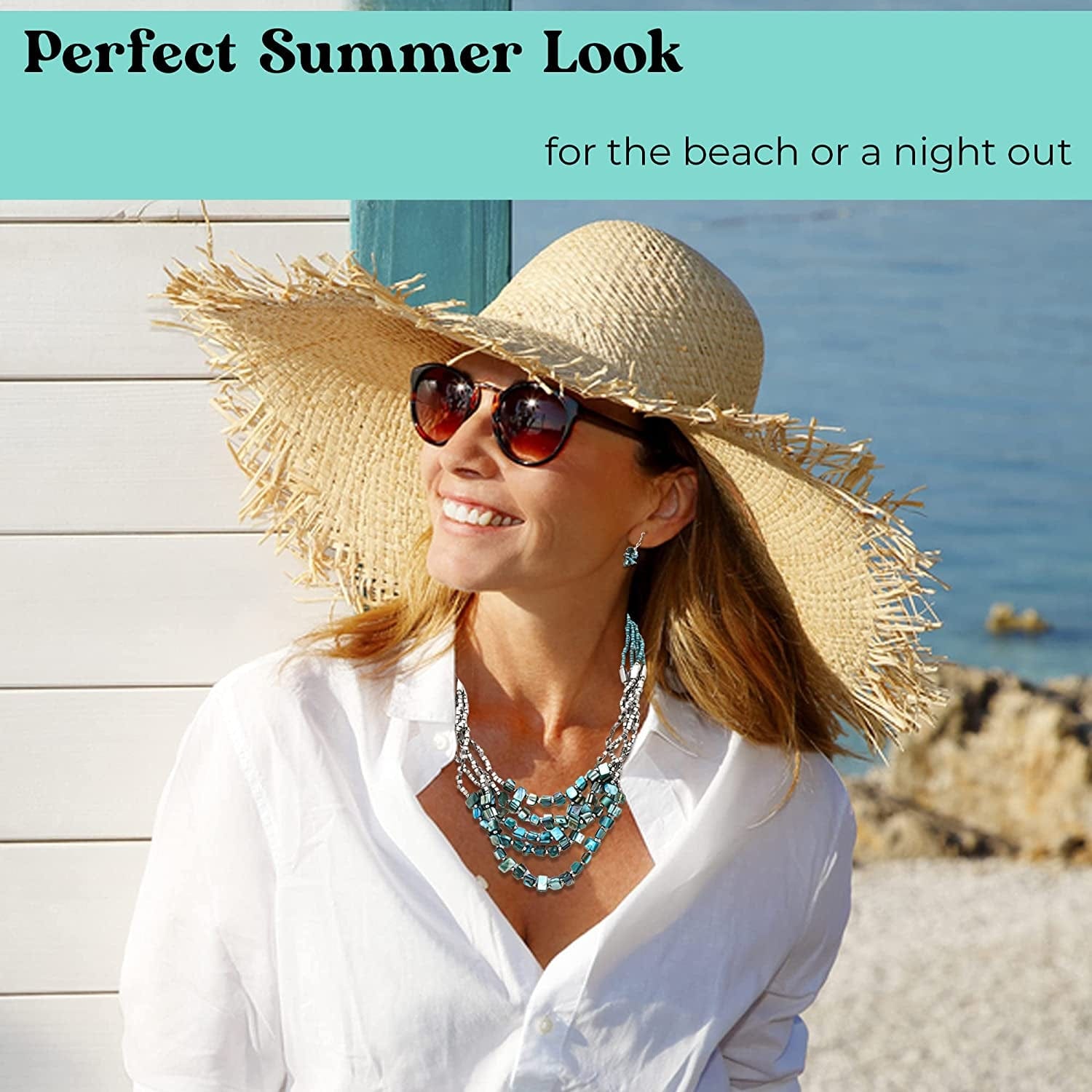 Shop LC Handmade Chunky Beaded Jewelry for Women Seed Bead Necklace Bracelet Earrings Sets Boho Beach Summer Gifts