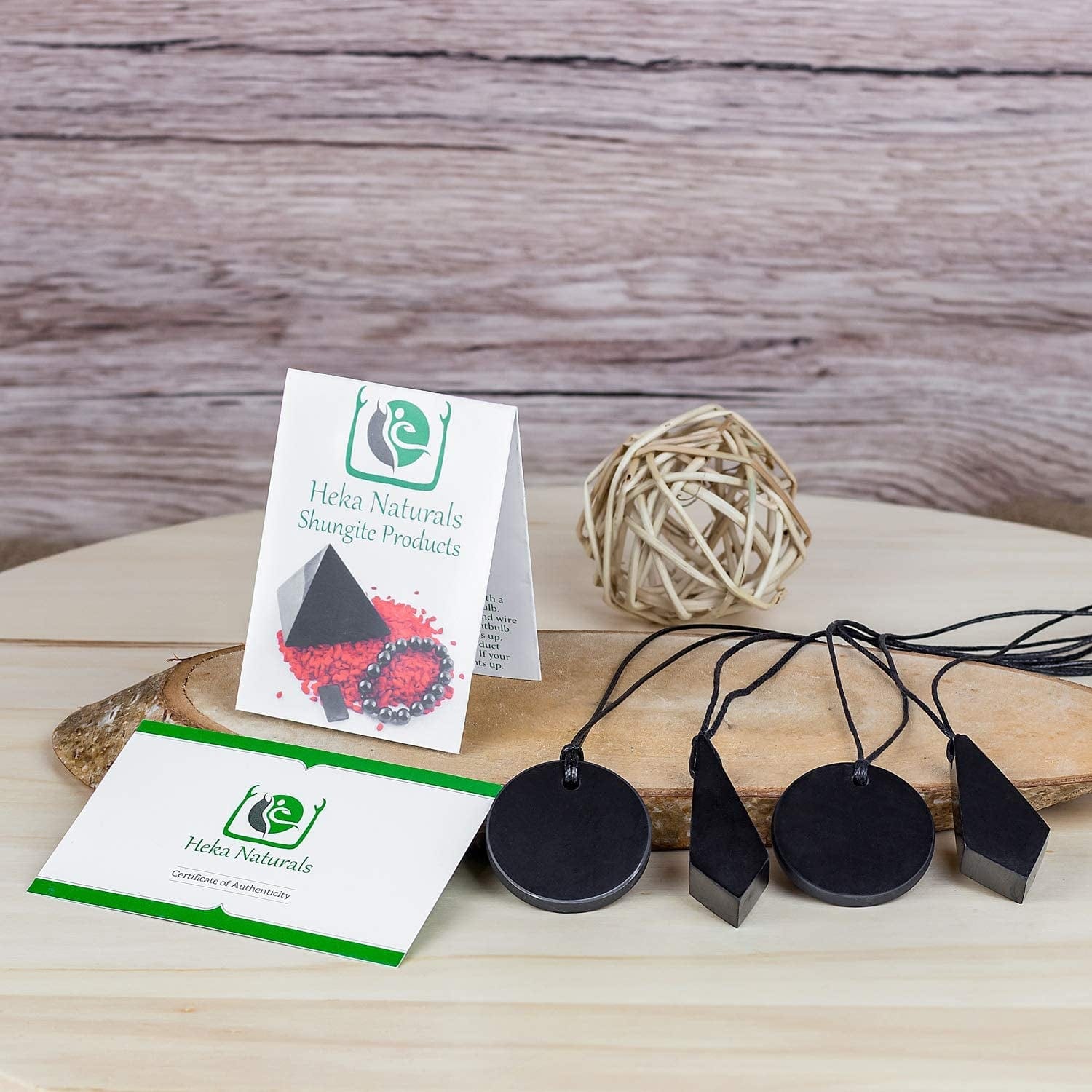 Shungite Crystal Necklace Pendant Set - Spiritual Jewelry Chakra Necklace - Trendy Jewelry Healing Crystals Black Necklace for Negative Energy Protection