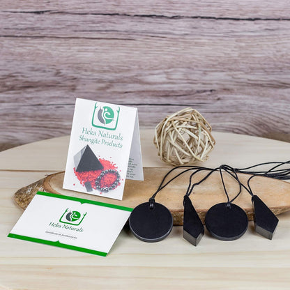 Shungite Crystal Necklace Pendant Set - Spiritual Jewelry Chakra Necklace - Trendy Jewelry Healing Crystals Black Necklace for Negative Energy Protection