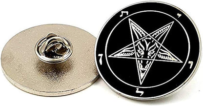 Sigil of Baphomet Church of Satan Lapel Pins Black