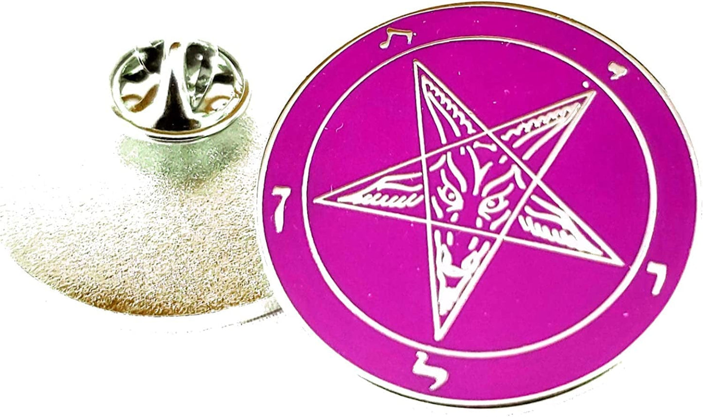 Sigil of Baphomet Church of Satan Lapel Pins Pink