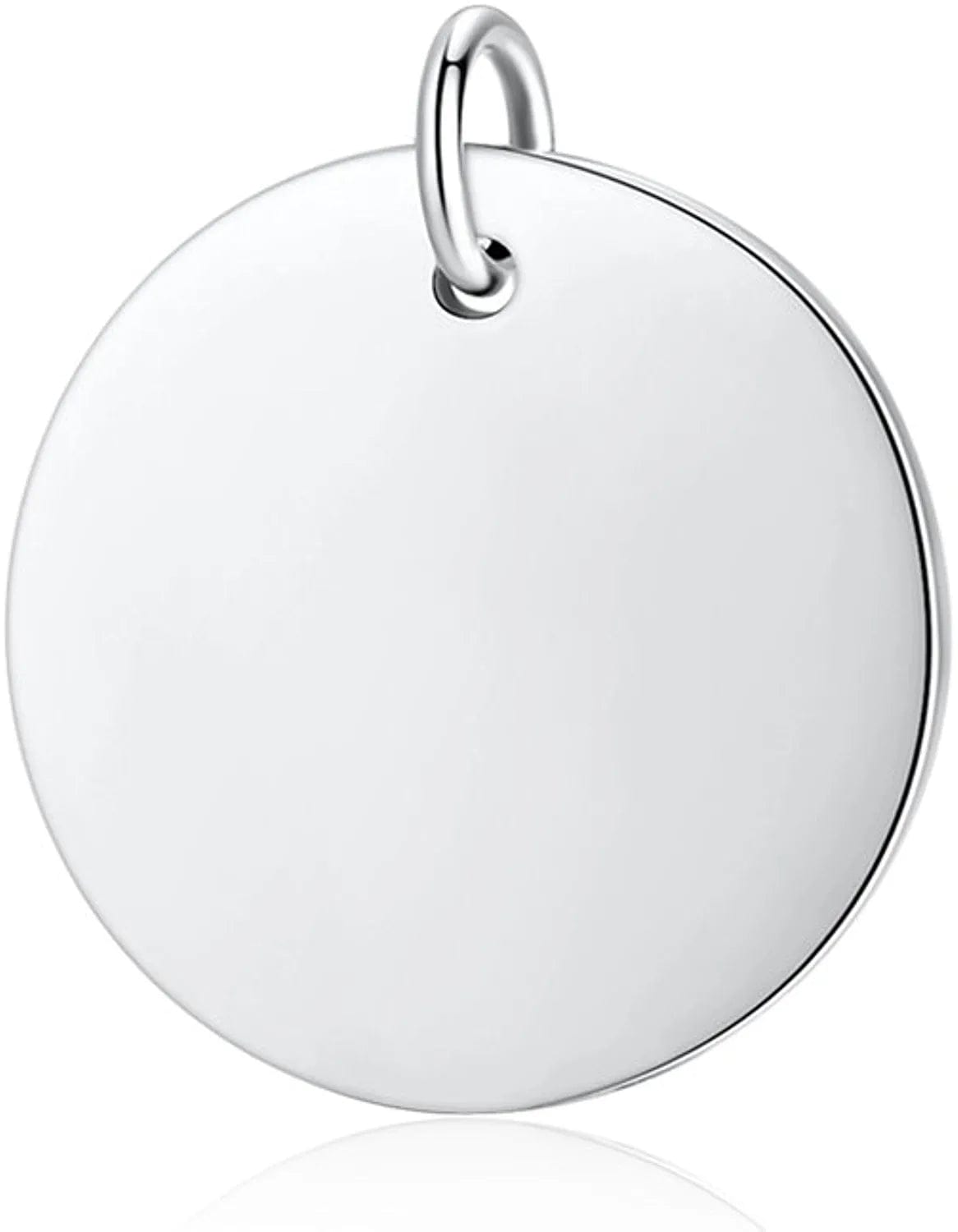 SILBERTALE 925 Sterling Silver round Engravable Pendant Coin Stamping Blanks Disc Tags Plate Pendant for Necklace Small-11mm Diameter