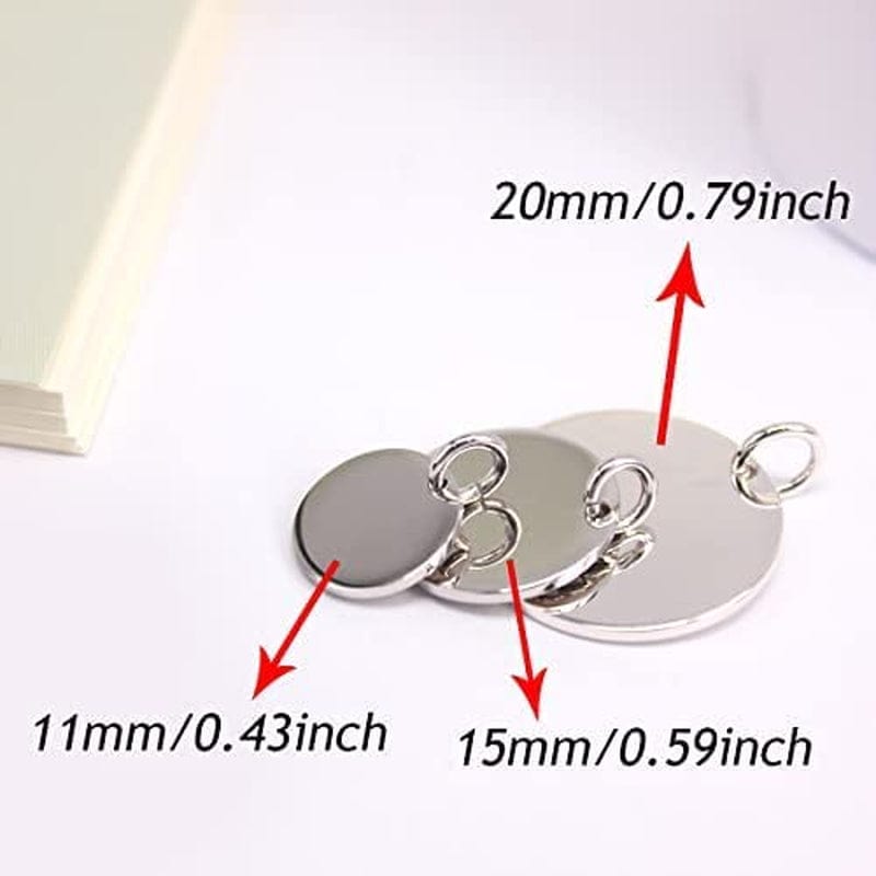 SILBERTALE 925 Sterling Silver round Engravable Pendant Coin Stamping Blanks Disc Tags Plate Pendant for Necklace