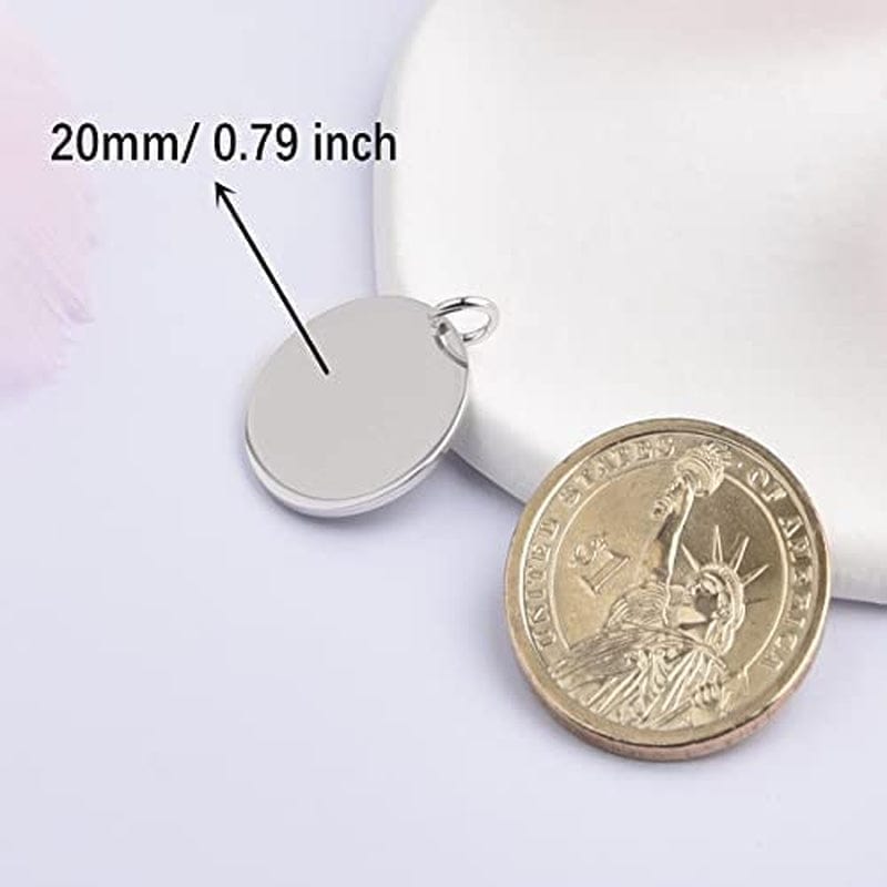 SILBERTALE 925 Sterling Silver round Engravable Pendant Coin Stamping Blanks Disc Tags Plate Pendant for Necklace