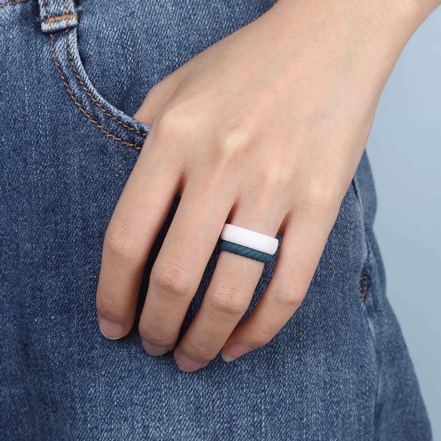 Silicone Wedding Bands Women, Inner Arc Ergonomic Breathable Design Silicone Rubber Wedding Bands Rubber Rings for Women
