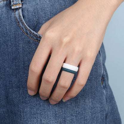 Silicone Wedding Bands Women, Inner Arc Ergonomic Breathable Design Silicone Rubber Wedding Bands Rubber Rings for Women
