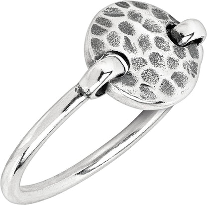 Silpada 'Seychelles' Hammered Disc Floater Ring in Sterling Silver