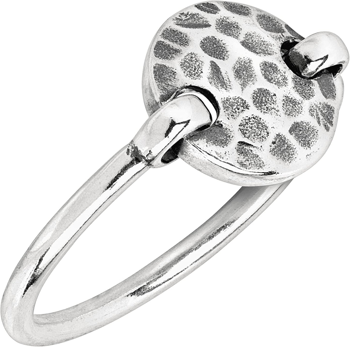 Silpada 'Seychelles' Hammered Disc Floater Ring in Sterling Silver