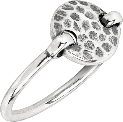 Silpada 'Seychelles' Hammered Disc Floater Ring in Sterling Silver