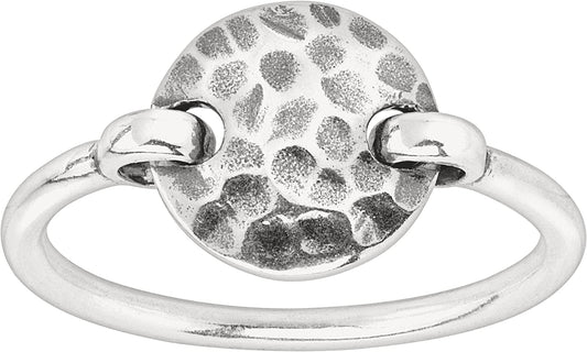 Silpada 'Seychelles' Hammered Disc Floater Ring in Sterling Silver 5