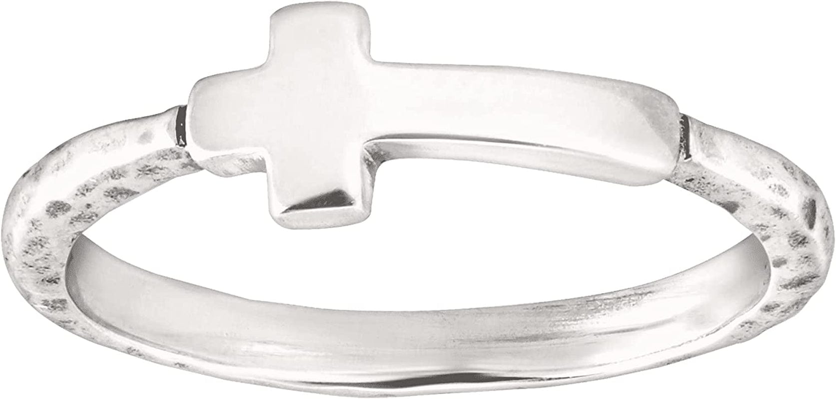 Silpada 'Simplex Cross' Horizontal Cross Textured Ring in Sterling Silver Sterling Silver / 8