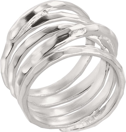 Silpada 'Wrapped Up' Overlapping Textured Band Ring in Sterling Silver