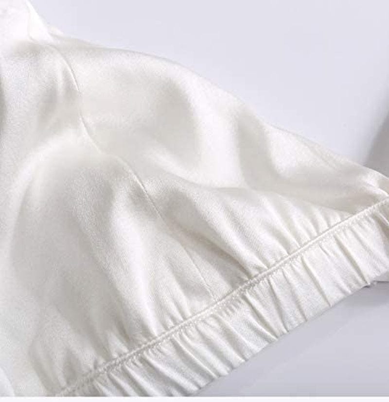 Silriver Women'S Silk Satin Triangle Bralette Soft Cup Wireless Bra Smooth and Comfortable Wire Free Bra Top