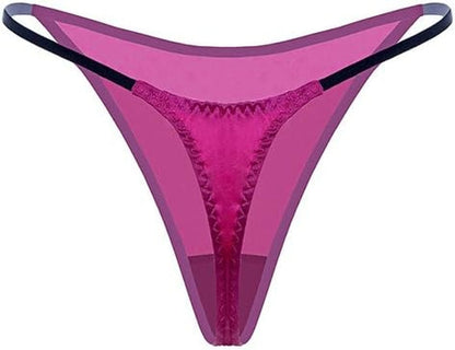 Silriver Womens Silk Satin Panties Thong Sexy G String Thongs T Back Satin Bikini Underwear S-XL