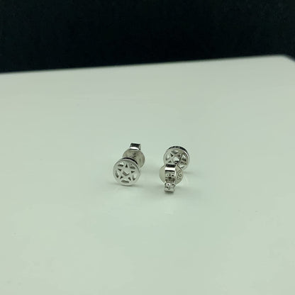 Silvercloseout 925 Sterling Silver Small Pentacle Star Studs Pentagram Stud Earrings for Women & Girls