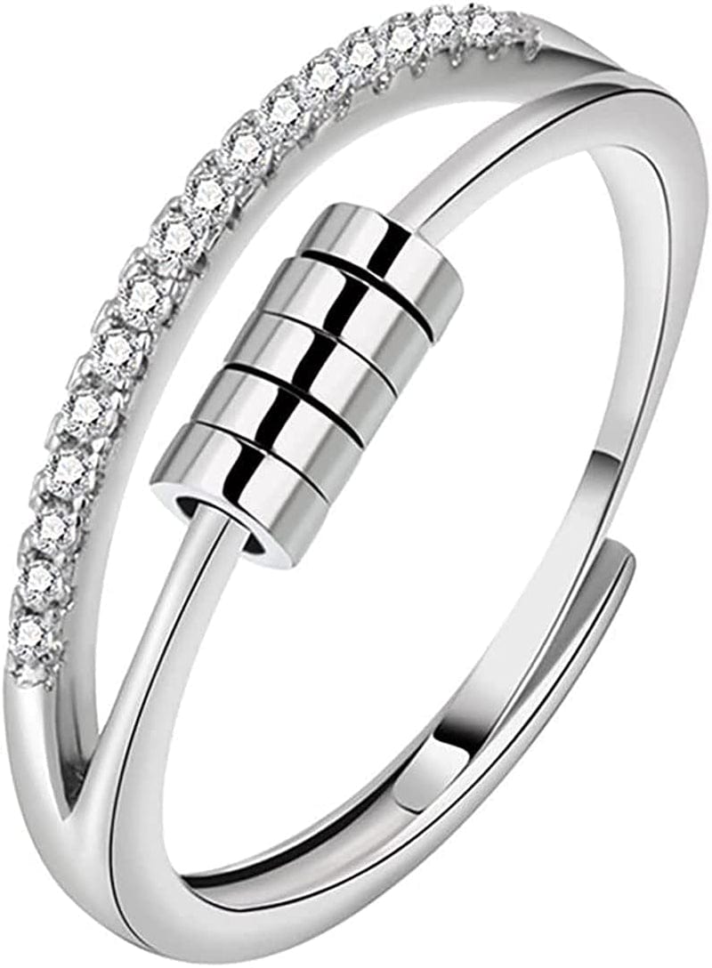 Simple Opening Fashion Personality Four-Leaf Clover Ring Eternal Heart Love Crystal Ring Gold / Multicolor