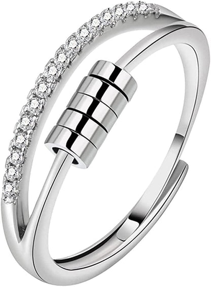 Simple Opening Fashion Personality Four-Leaf Clover Ring Eternal Heart Love Crystal Ring Gold / Multicolor