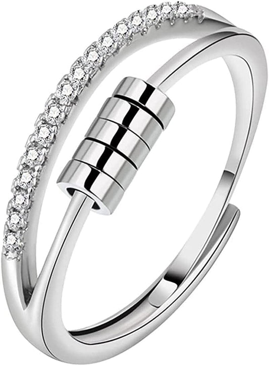 Simple Opening Fashion Personality Four-Leaf Clover Ring Eternal Heart Love Crystal Ring Gold / Multicolor