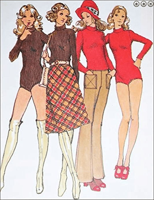 Simplicity 9562 Misses Bodysuit, Bias Skirt and Hip-Hugger, Bell-Bottom Pants Designed for Knit Fabric Only, Vintage Sewing Pattern, Check Listings for Size Apparel & Accessories > Clothing > Underwear & Socks > Underwear Simplicity   