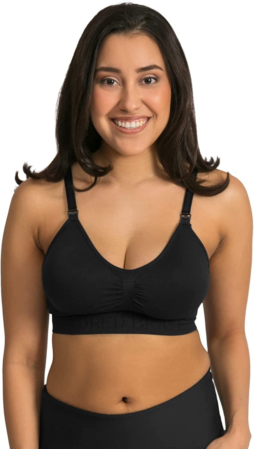 Simply Sublime Seamless Nursing Bra for Breastfeeding | Wireless Maternity Bra Black / Regular / Large
