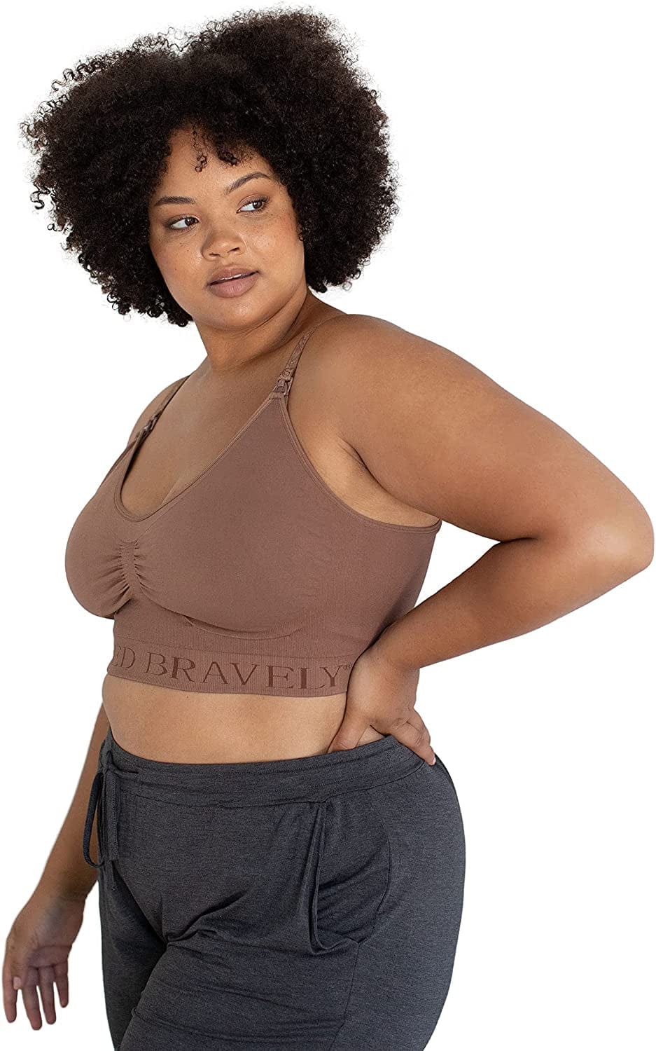 Simply Sublime Seamless Nursing Bra for Breastfeeding | Wireless Maternity Bra Mocha / Busty / 3X-Large
