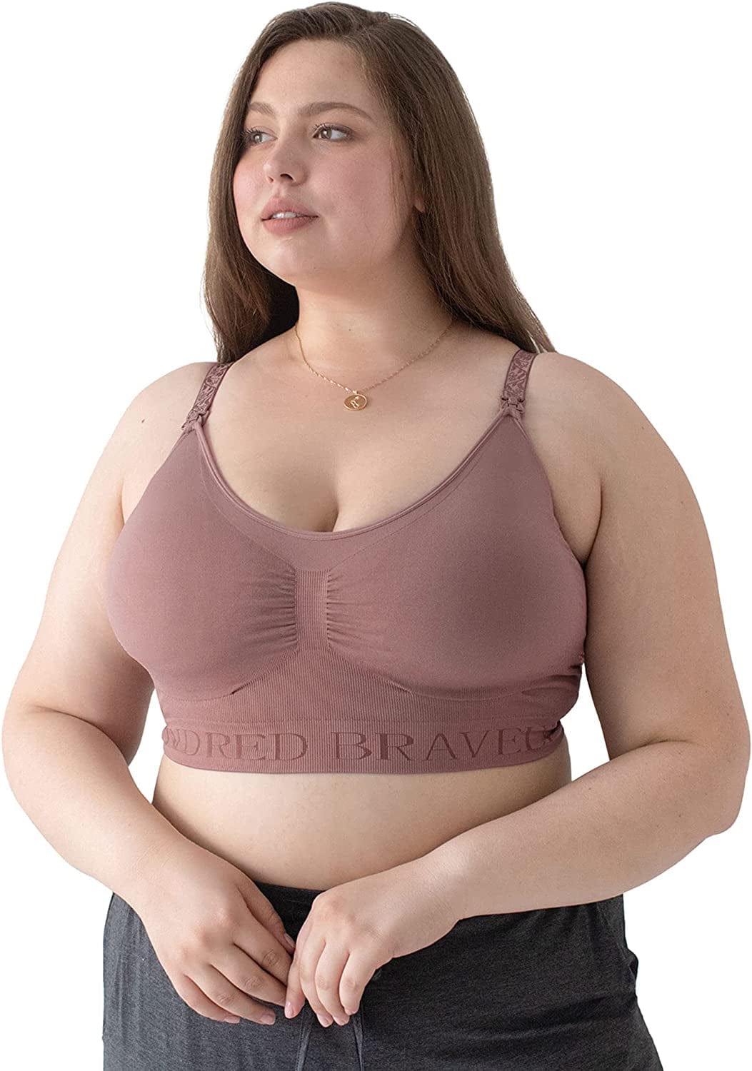 Simply Sublime Seamless Nursing Bra for Breastfeeding | Wireless Maternity Bra Twilight / Busty / Medium