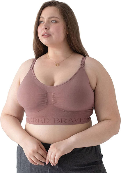 Simply Sublime Seamless Nursing Bra for Breastfeeding | Wireless Maternity Bra Twilight / Busty / Medium