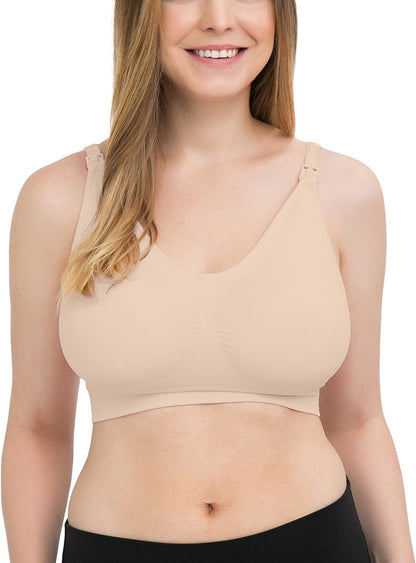 Simply Sublime Seamless Nursing Bra for Breastfeeding | Wireless Maternity Bra Beige / Regular / Medium