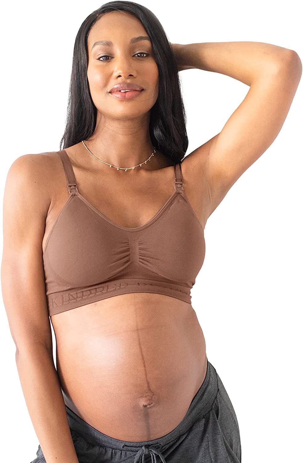 Simply Sublime Seamless Nursing Bra for Breastfeeding | Wireless Maternity Bra Mocha / Regular / Large