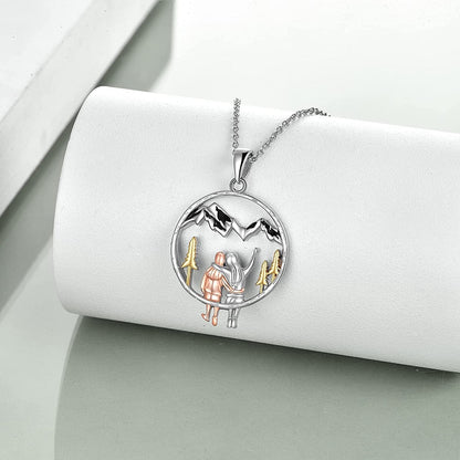 Sister Gifts from Sister Sterling Silver Always My Sister Forever My Friend Heart Pendant Necklace Birtthday Christmas Jewelry Gifts for Best Friend Sister Female Classmates Women (Silver Sister Mountain Necklace)