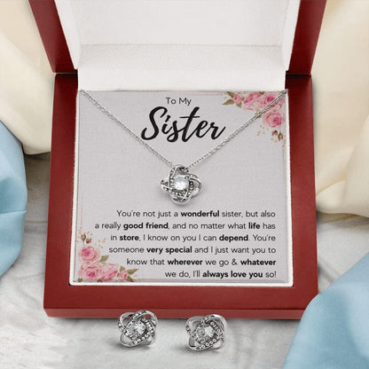 Sisters Gifts from Sister Necklaces for 2 Big Sister and Little Sister Happy Birthday Present for Women Jewelry Best Sister with Message Card and Gift Box